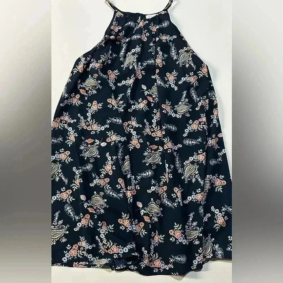 EUC Women’s Lush High Neck Dress - Size Small, Navy with Paisley Pattern - Picture 1 of 1